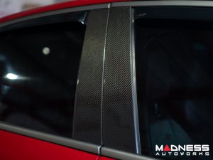 Alfa Romeo Giulia Exterior Door Pillars - Carbon Fiber - Feroce Carbon